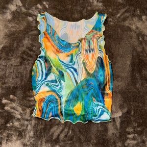 SHEIN size small multicolor sheer crop top